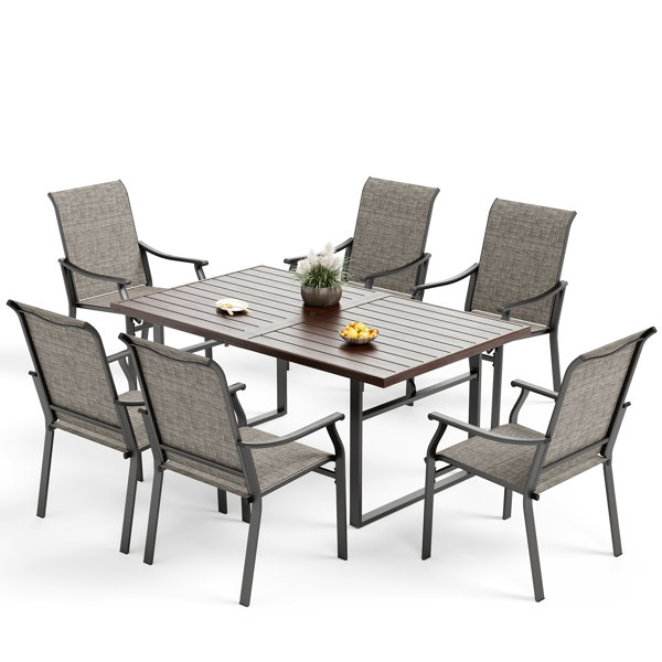 Wildon Home® Basima 6 Person Rectangular Outdoor Dining Set & Reviews Wayfair